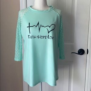 Lightweight sea green top